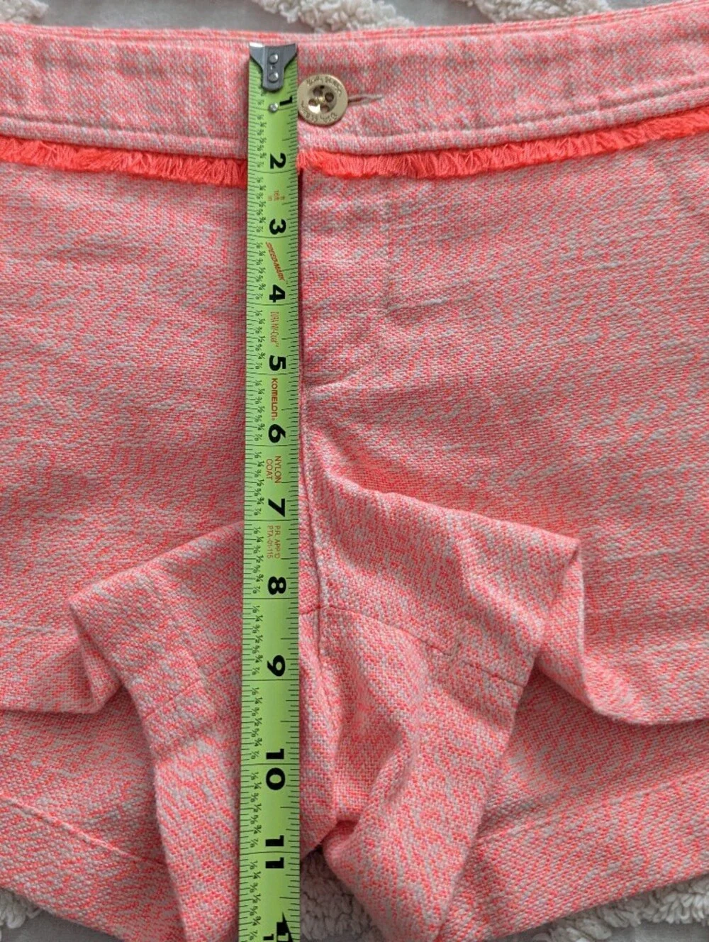 Lilly Pulitzer Walsh Shorts Papaya Orange Tweed Fringe Shorts 4 Old Money Summer